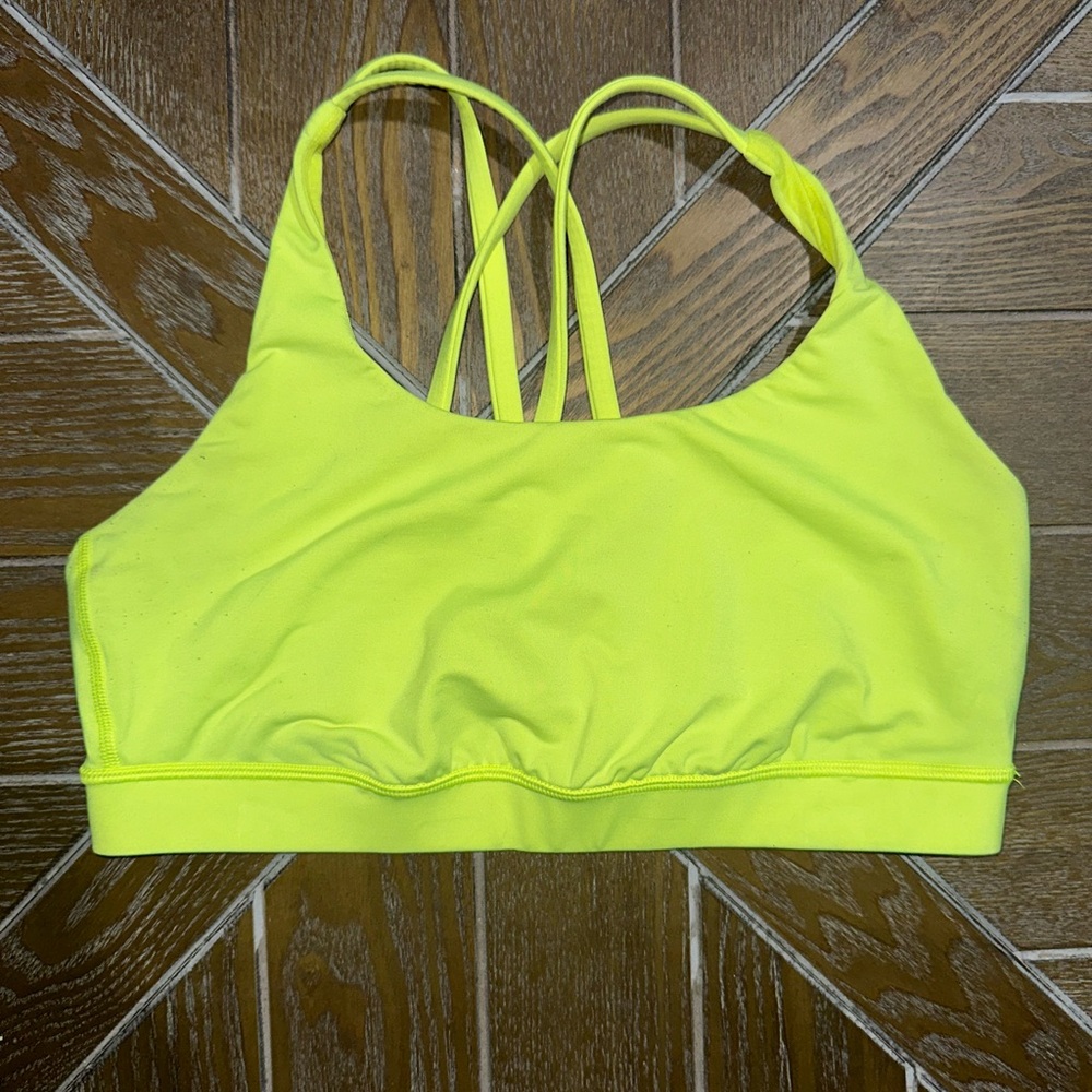 Neon Yellow Strappy Sports Bra